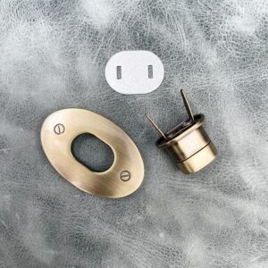 49.6mm x 32mm Antique Brass Turn Lock