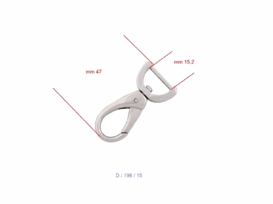 15mm Nickel Half Moon Dog Clip - (Pack of 10) - Image 5