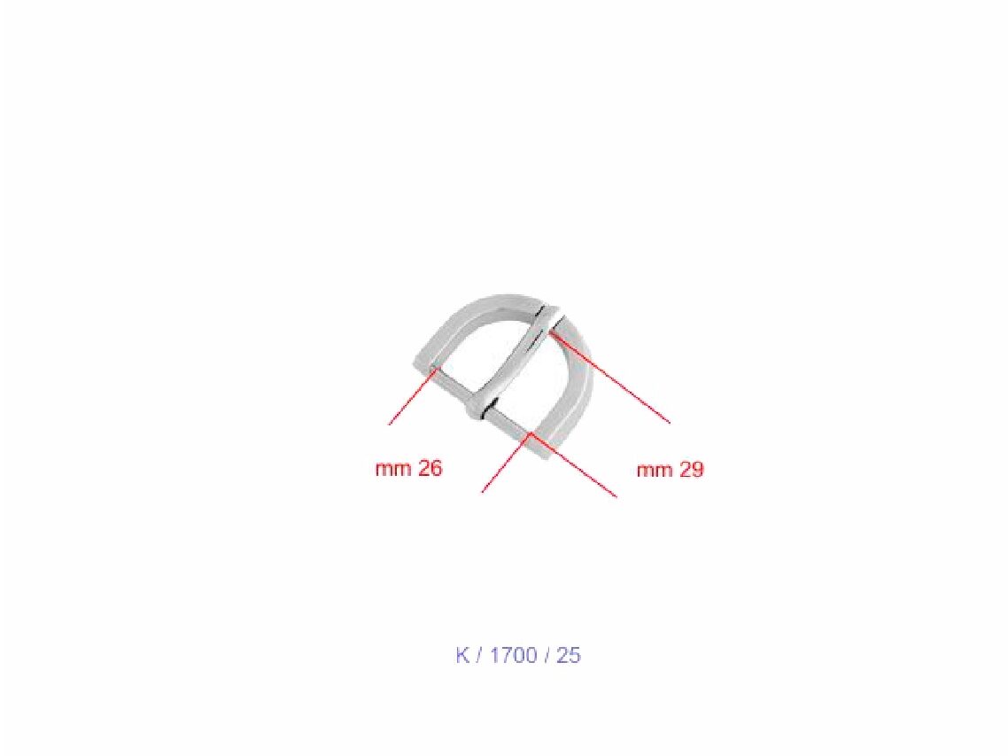 25mm Nickel Half Moon Buckle - (Pack of 5) - Image 4