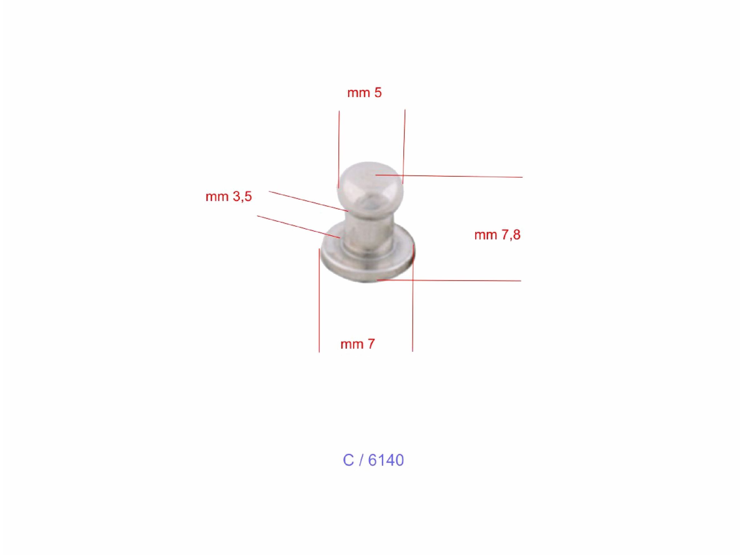 5mm Nickel Post/Holster Stud - (Pack of 10) - Image 4