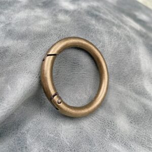 50mm Antique Brass O-ring with Spring Clip