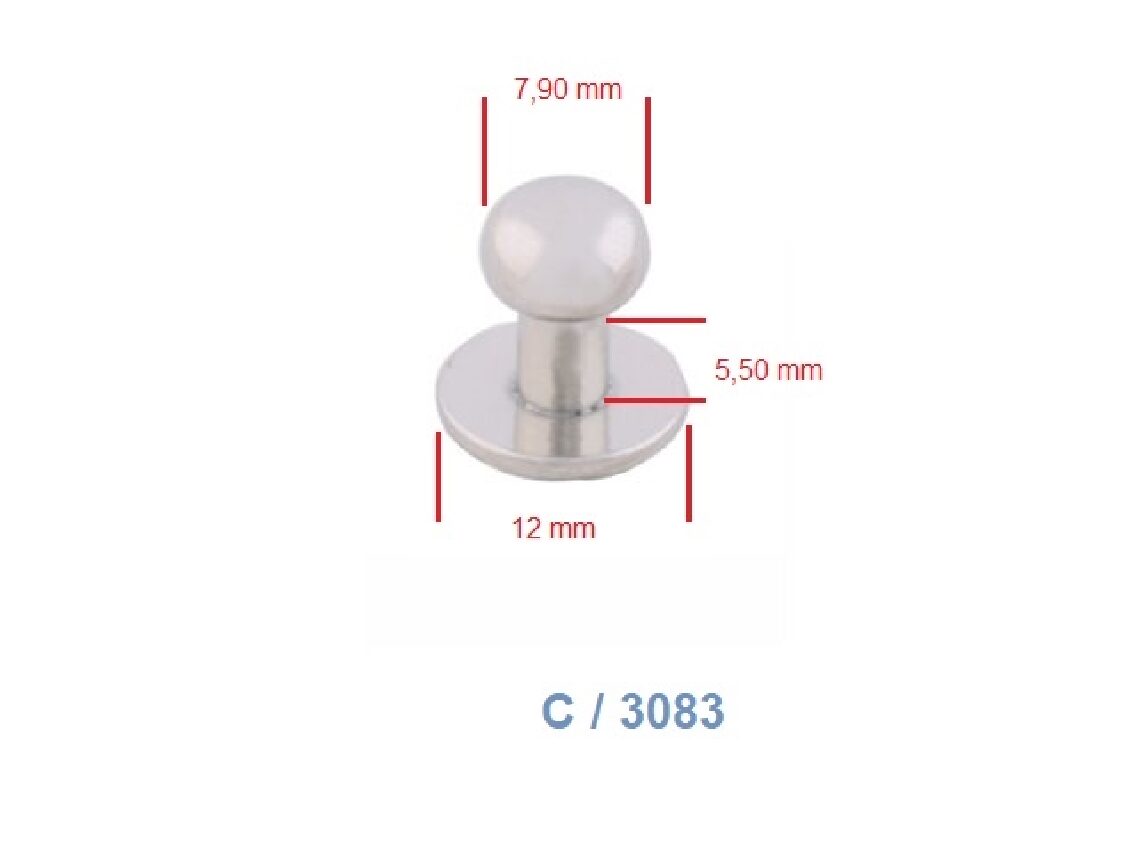 7.9mm Gilt Post/Holster Stud - (Pack of 10) Light Gold - Image 5