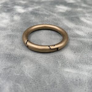 50mm Antique Brass O-ring with Spring Clip