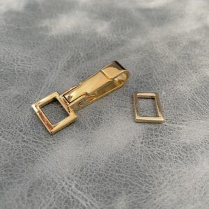 10mm Gilt Dog Clip with Rectangular Ring