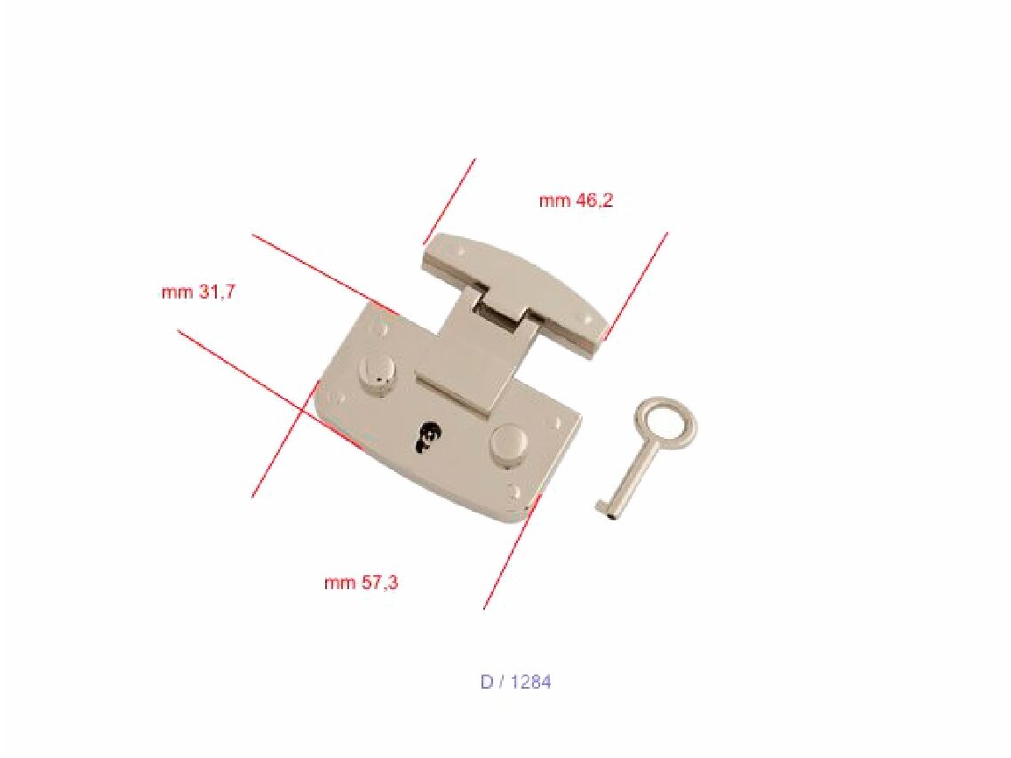 Large Nickel Lock with key - (Pack of 1) - Image 5