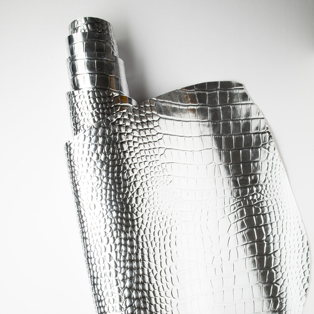 Silver Crocodile Fashion Leather - Image 2